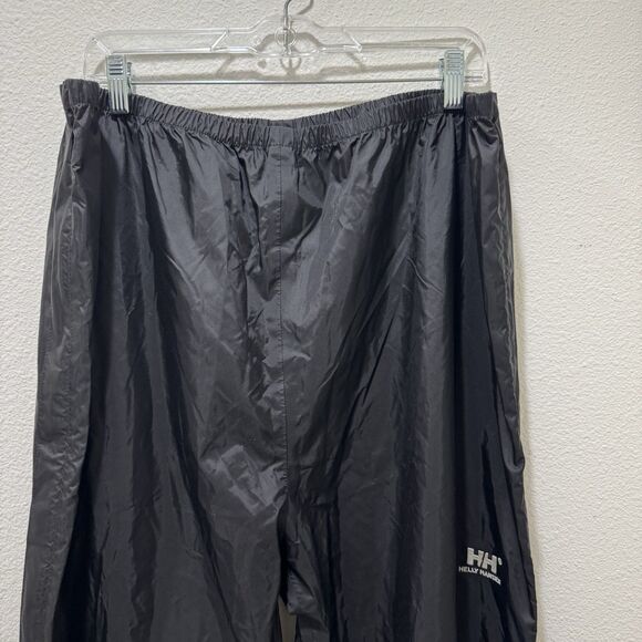 Helly Hansen Packable Nylon Pants Mens Sz XXL Black Waterproof Full Zip Sides - Picture 2 of 8